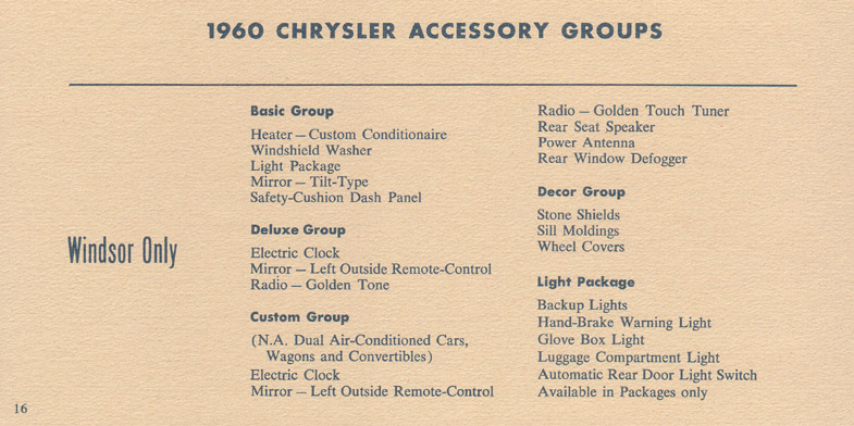 1960 Chrysler Imperial Fact Sheet Page 19